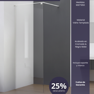 Bellari Panel de Ducha Fijo 90x195cm Cromada