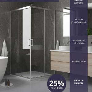 Bellari Cabina Cuadrada 90x90x195cm Cromo