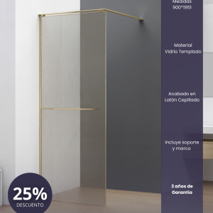 Bellari Panel de Ducha Fijo 90x195cm Latón Cepillado