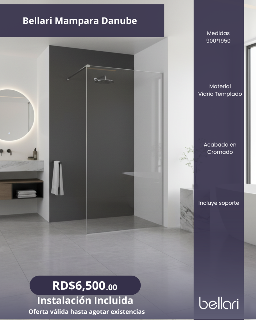 Bellari Mampara Danube 90x195cm Cromada - Baccessory