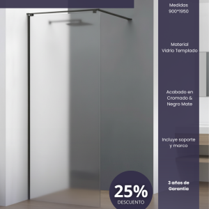 Bellari Panel de Ducha Fijo 90x195cm Negro