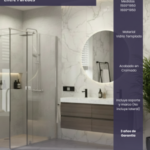 Bellari Mampara Corrediza Entre Paredes 150x195cm Cromado