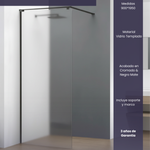 Bellari Panel de Ducha Fijo 90x195cm Negro