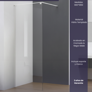 Bellari Panel de Ducha Fijo 90x195cm Cromada