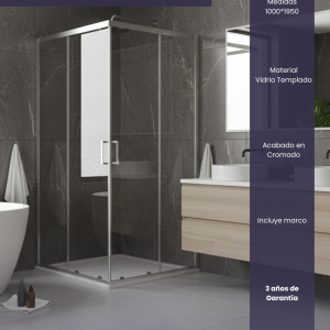 Bellari Cabina Cuadrada 90x90x195cm Cromo