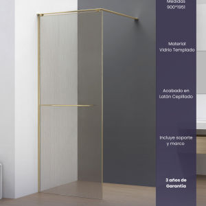 Bellari Panel de Ducha Fijo 90x195cm Latón Cepillado