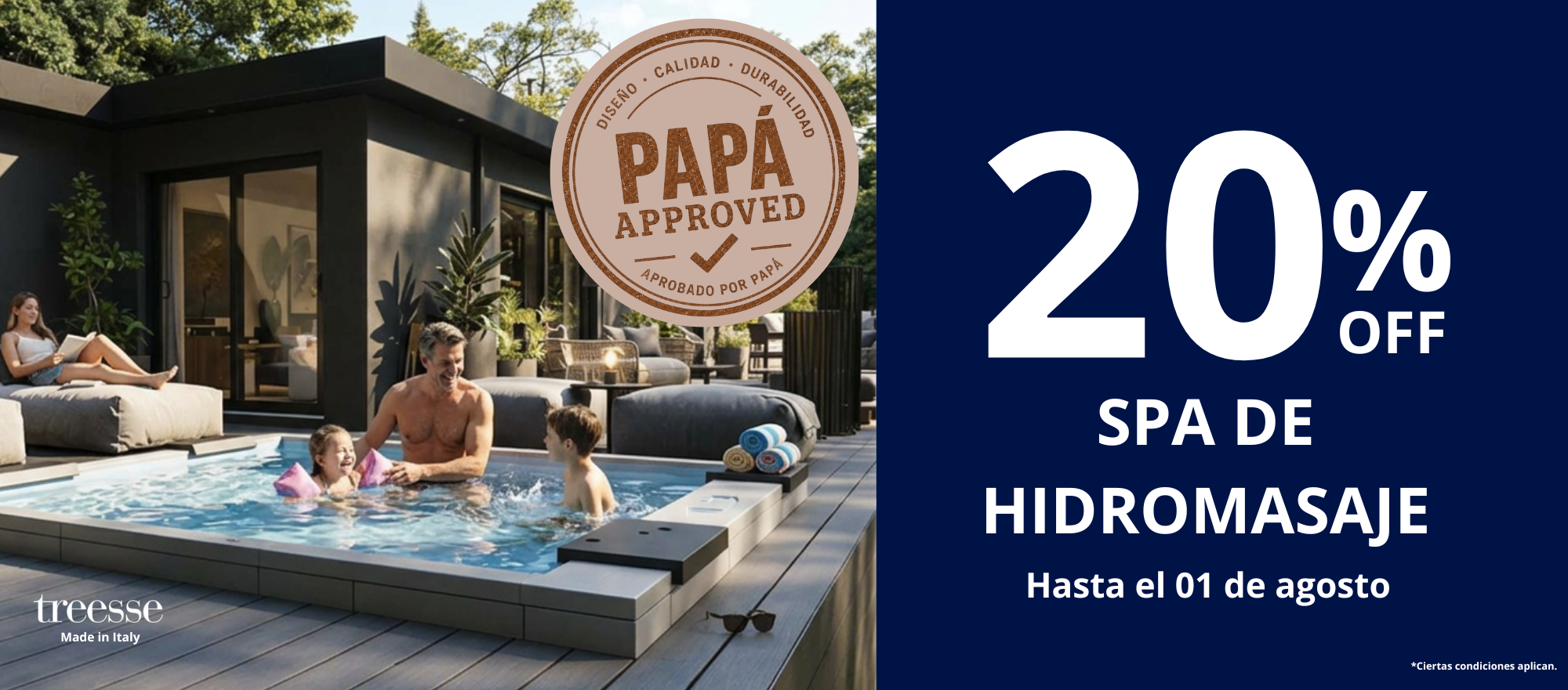 Spa de hidromasaje Treesse Aprobado por Papá